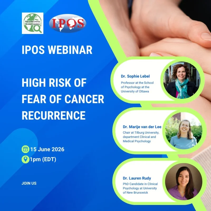Adrian Pogacian: One Week to Go for Interactive Discussion on Fear of Cancer Recurrence 2 Adrian Pogacian: One Week to Go for Interactive Discussion on Fear of Cancer Recurrence