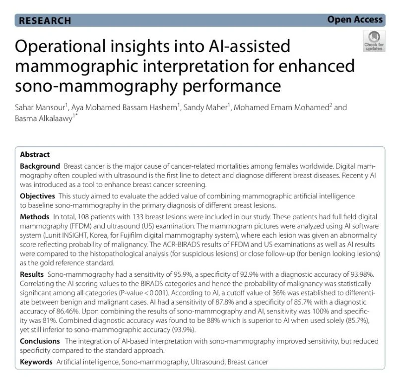 Sahar Mansour: AI in Breast Imaging Improves Cancer Detection and Reduces False Negatives