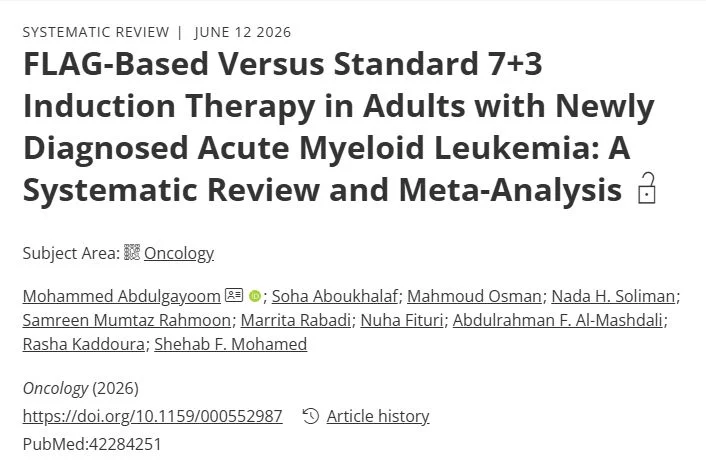 Shehab Mohamed: Should FLAG-Based Induction Challenge 7+3 in Frontline AML?