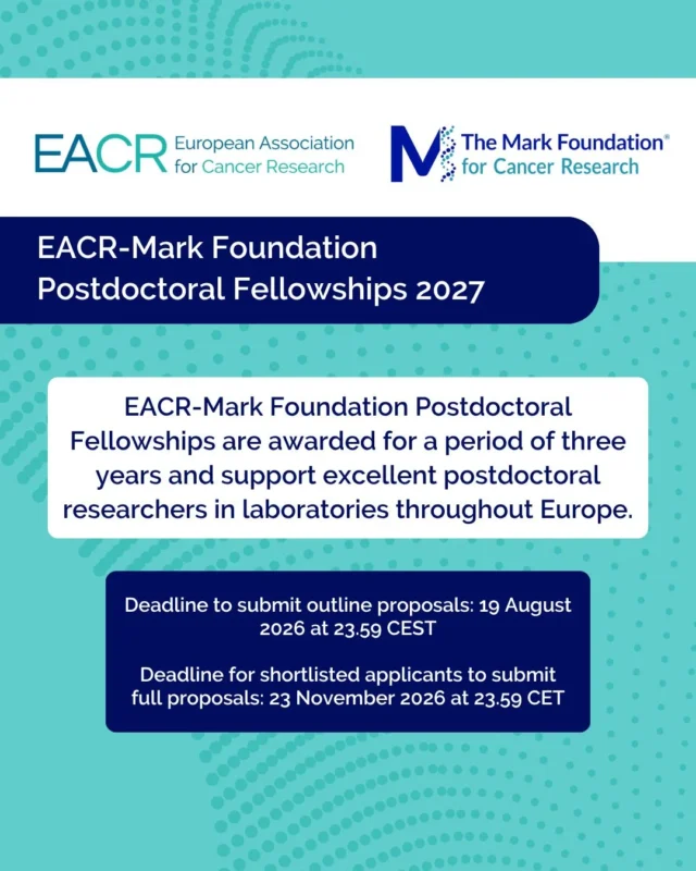 3-Year Postdoctoral Fellowships Now Open for Applications - EACR