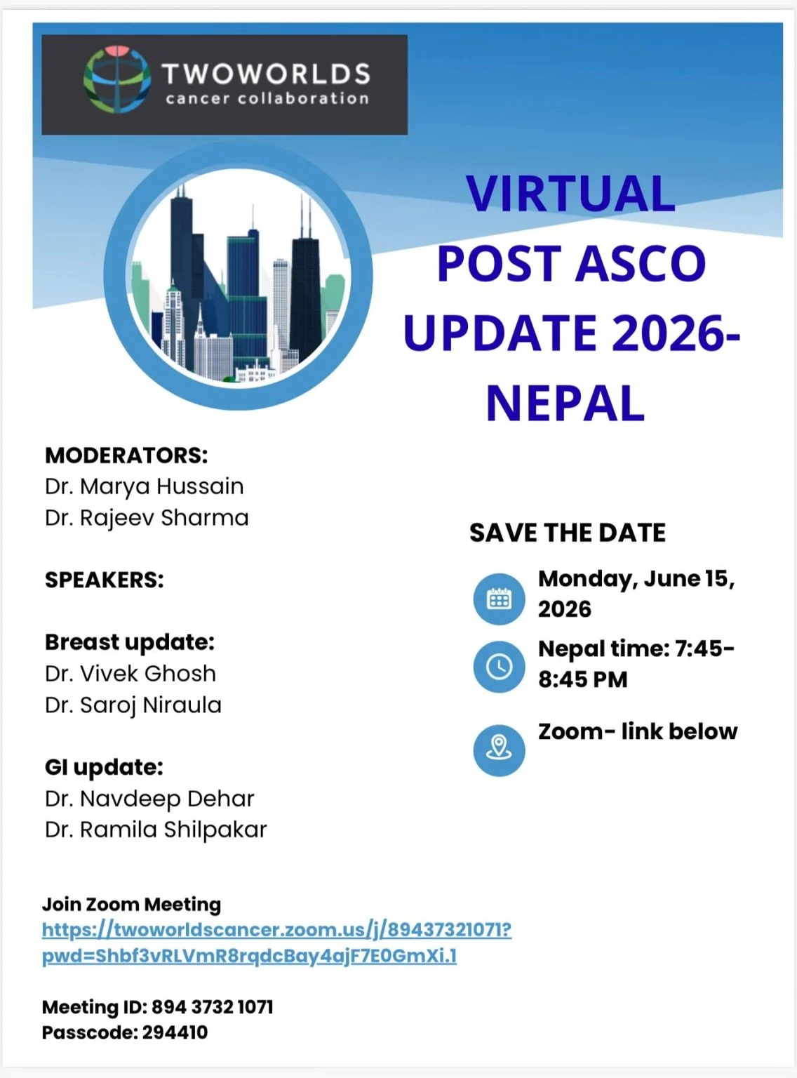 Vivek Ghosh: Virtual Post-ASCO Update 2026 Highlighting Global Oncology Collaboration 2 Vivek Ghosh: Virtual Post-ASCO Update 2026 Highlighting Global Oncology Collaboration