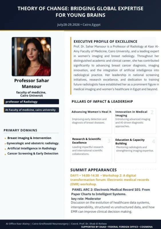 Sahar Mansour: Presenting "Clinical Data in AI Pipelines" at COSIMENA Partnership 2026 2 Sahar Mansour: Presenting "Clinical Data in AI Pipelines" at COSIMENA Partnership 2026