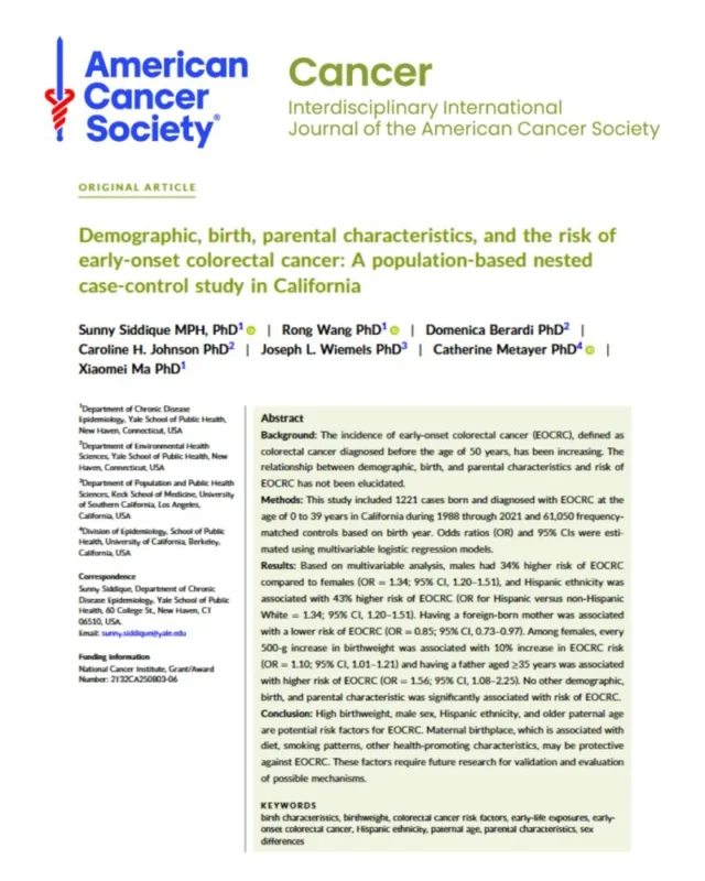 Demographic Characteristics May Help Explain Differences in Colorectal Cancer Risk - ACS 2 ACS