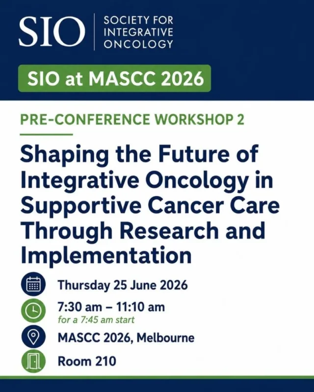 SIO at the MASCC 2026 Pre-Conference Workshop 2 SIO