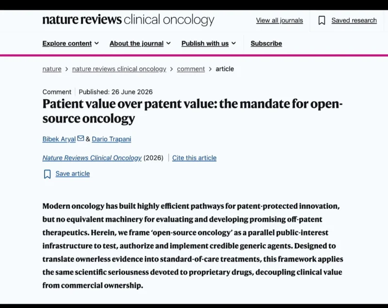 Dario Trapani: A Three-Gate Framework Blocking Off-Patent Generics From Standard Oncology Care