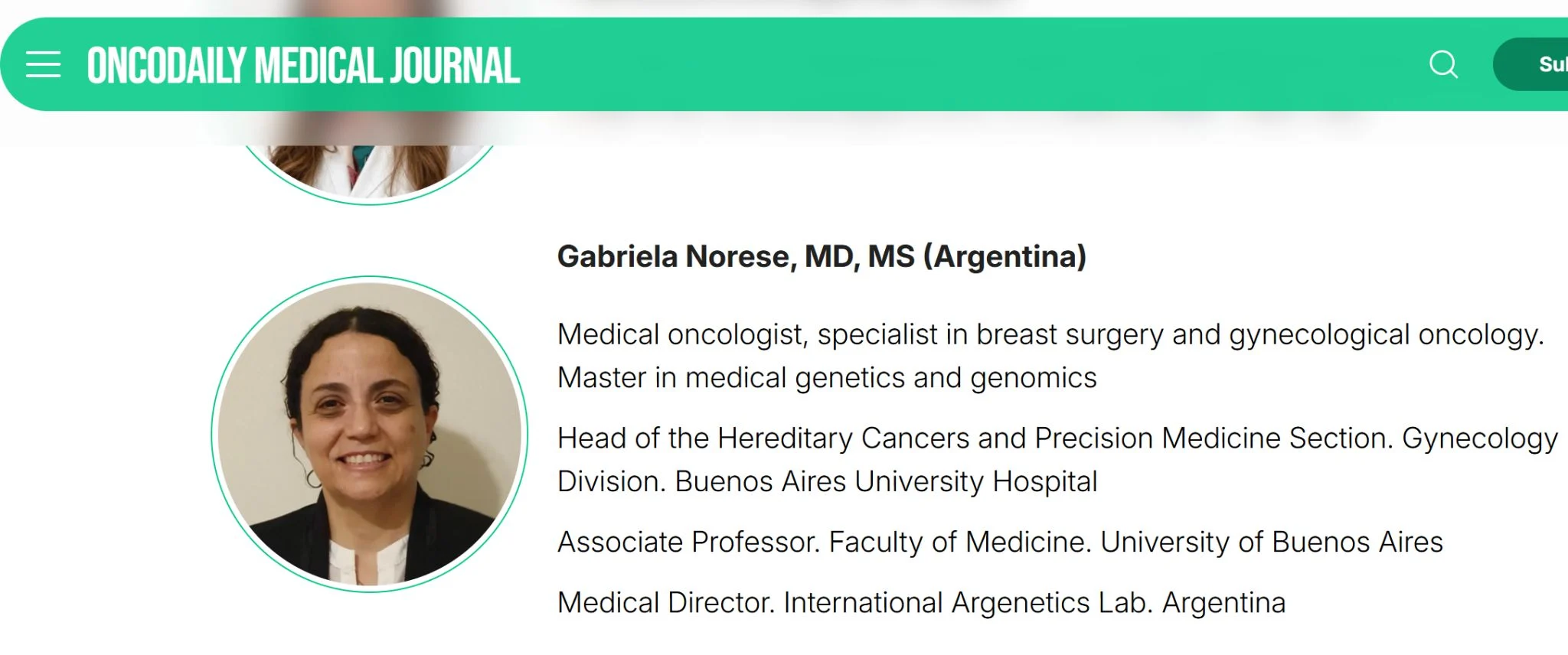 Gabriela Norese: Excited to Join the OncoDaily Editorial Board as Reviews Editor