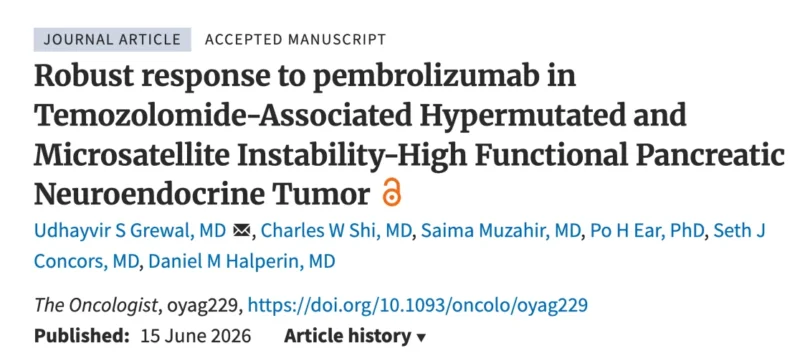 Udhayvir Grewal: Pembrolizumab Delivers Durable Response in Hypermutated Metastatic VIPoma 2 Udhayvir Grewal