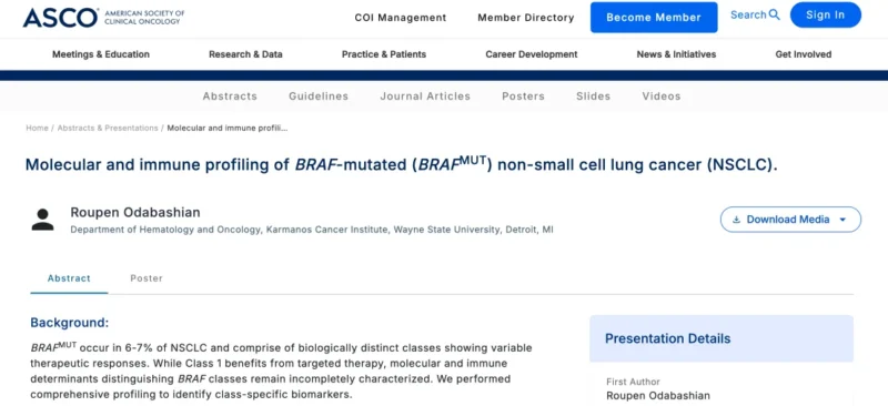 Roupen Odabashian: Largest Published Dataset on BRAF Mutant Lung Cancer 2 Roupen Odabashian