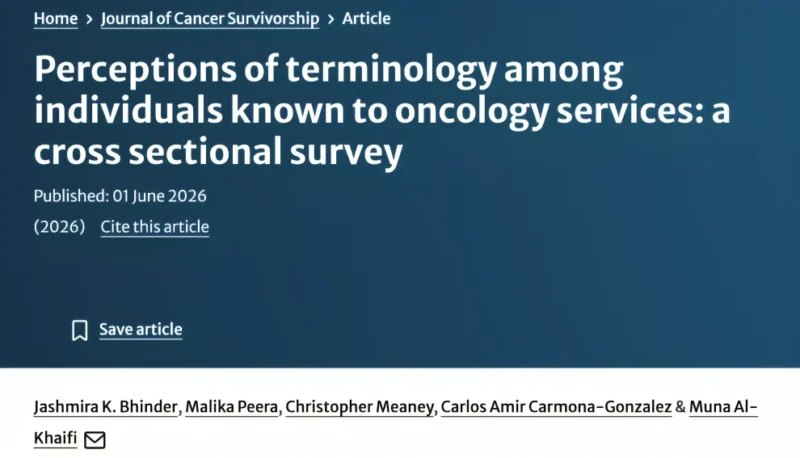 Muna Al-Khaifi: Cancer Survivorship Terminology Found to Shape Patient Identity and Experience 2 Muna Al-Khaifi