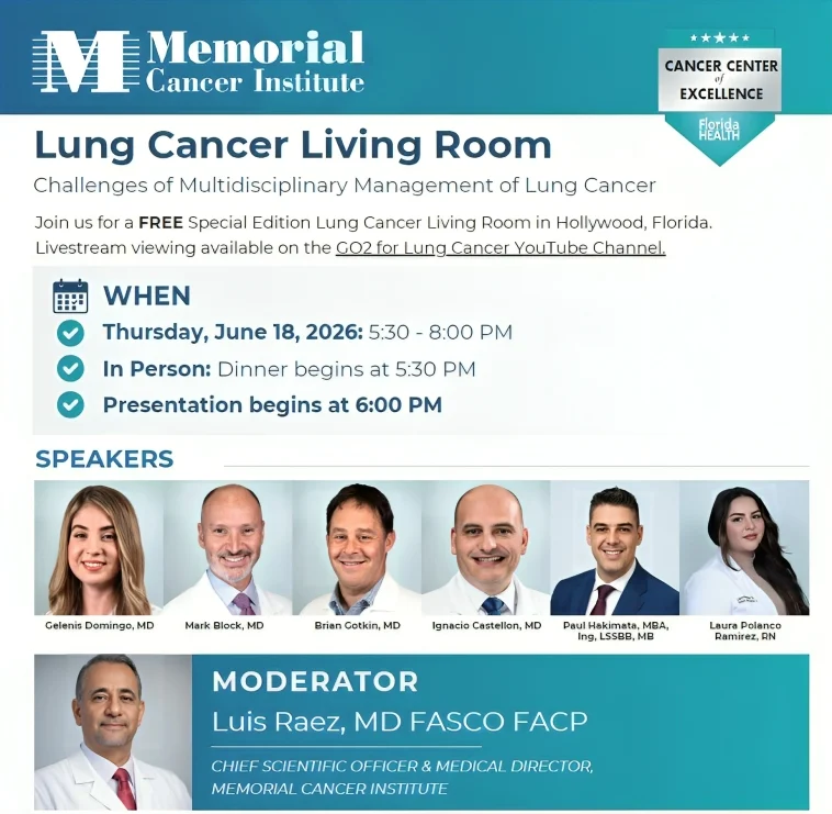 Luis E Raez: More than 50 Lung Cancer Survivors will Attend the Lung Cancer Foundation Living room 2 Luis E Raez