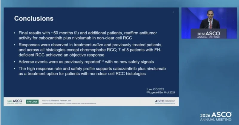 Phase 2 CaboNivo at ASCO 2026: Final Results With Cabozantinib Plus Nivolumab in Non–Clear Cell RCC 6 CaboNivo conclusion