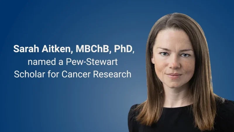 Sarah Aitken Named to the 2026 Class of the Pew-Stewart Scholars Program – Yale Cancer Center