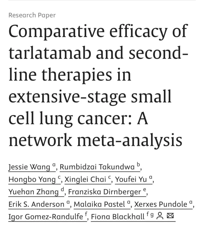 Igor Gómez-Randulfe: Network Meta-Analysis Confirming Tarlatamab Benefit in Second-Line ES-SCLC 2 Igor Gómez-Randulfe: Network Meta-Analysis Confirming Tarlatamab Benefit in Second-Line ES-SCLC
