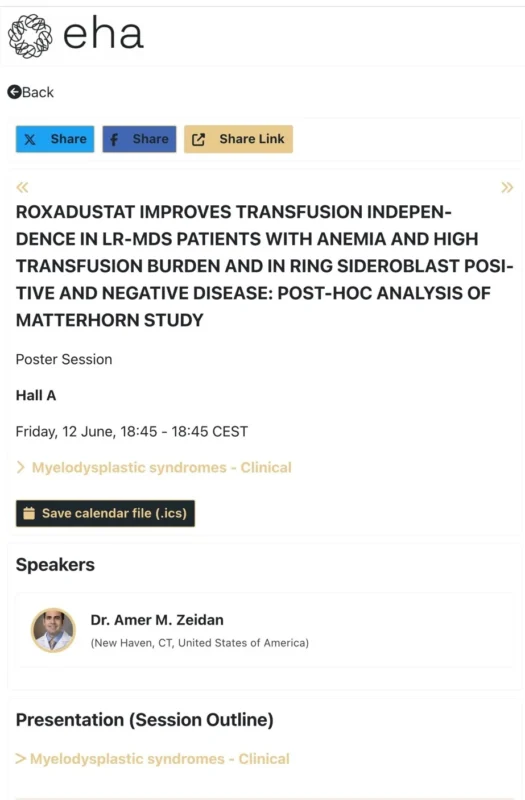 Amer Zeidan: Looking Forward to MATERHORN Updates in MDS at EHA2026