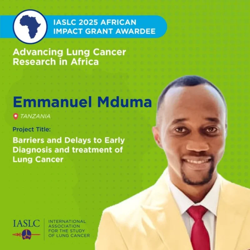 Congratulations to Emmanuel Mduma on Receiving an IASLC African Impact Grant - IASLC 2 Congratulations to Emmanuel Mduma on Receiving an IASLC African Impact Grant - IASLC