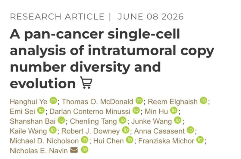 Nicholas Navin: Excited to Share Our New Pan-Cancer Study of Cancer Evolution 2 Nicholas Navin: Excited to Share Our New Pan-Cancer Study of Cancer Evolution