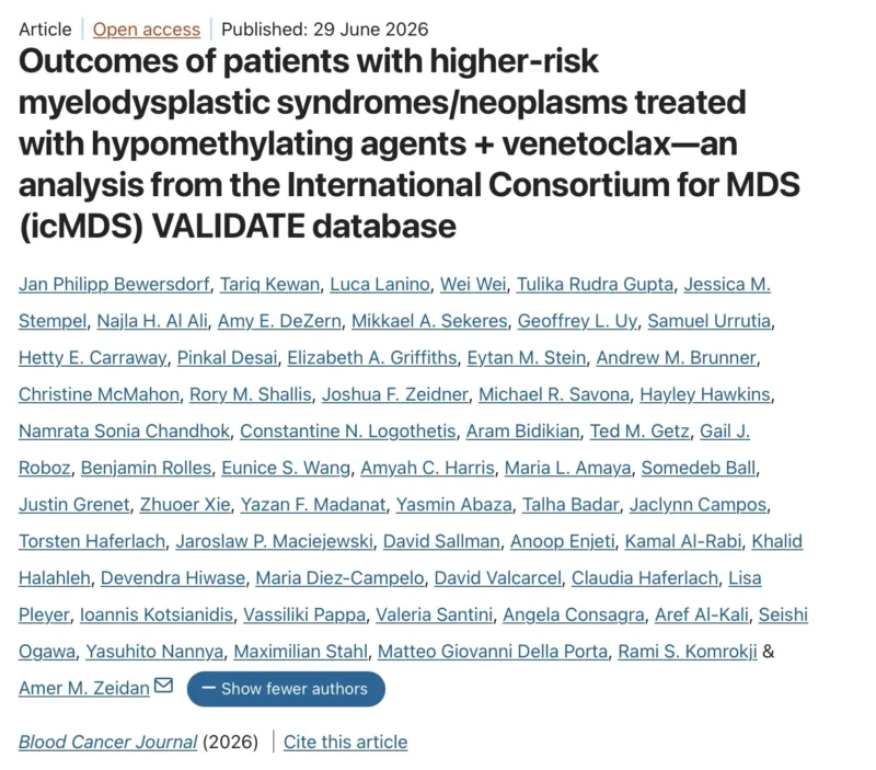 Amer Zeidan: Happy to Share Our New Study in Higher-Risk MDS