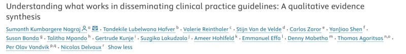 Getting clinical Guidelines to the People Who Need Them - Global Health Otherwise 2 Getting clinical Guidelines to the People Who Need Them - Global Health Otherwise