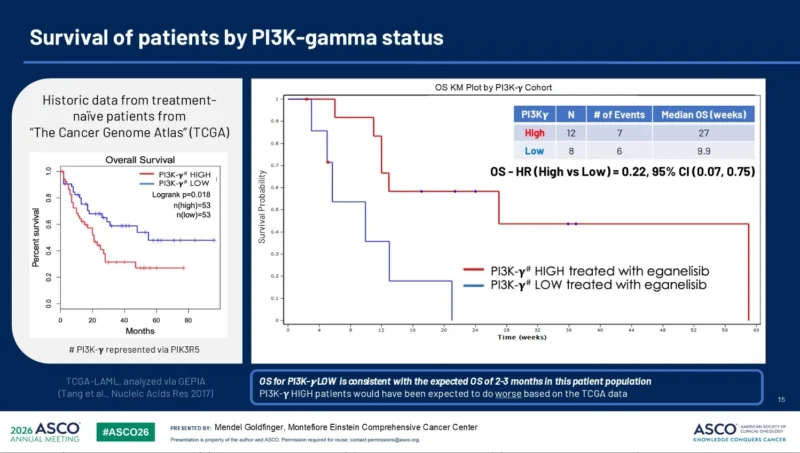Phase I Study of Eganelisib Supports PI3Kγ as a Therapeutic Target and Potential Biomarker in AML and HR-MDS