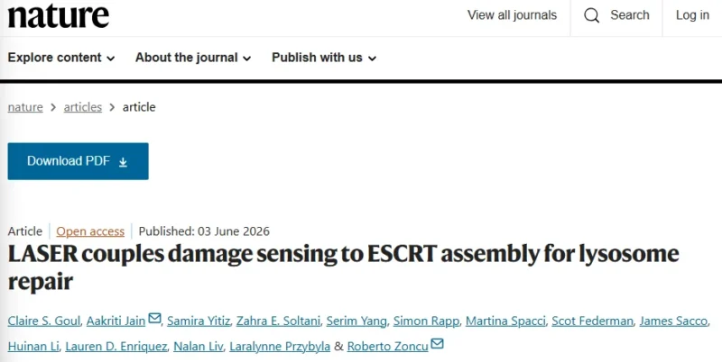 Aakriti Jain: New Nature Paper Detailing LASER-Mediated Lysosome Repair Mechanism