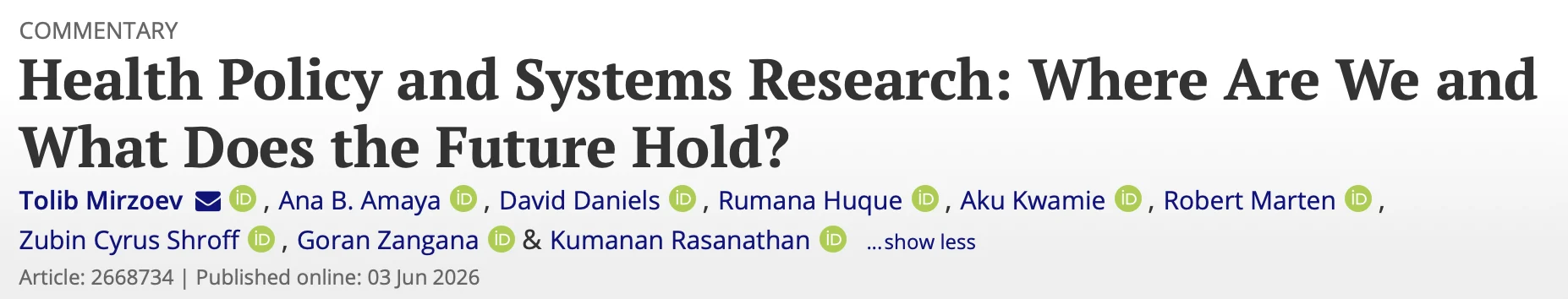 What is Health Policy and Systems Research, and Why Does it Matter Now More Than Ever? - Global Health Otherwise