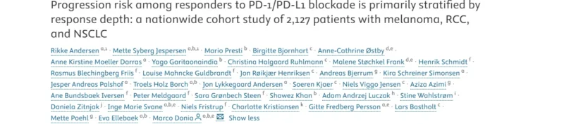 Yago Garitaonaindia: PD-(L)1 Responders Durability Tracks Response Depth not Tumor Type 2 Yago Garitaonaindia: PD-(L)1 Responders Durability Tracks Response Depth not Tumor Type