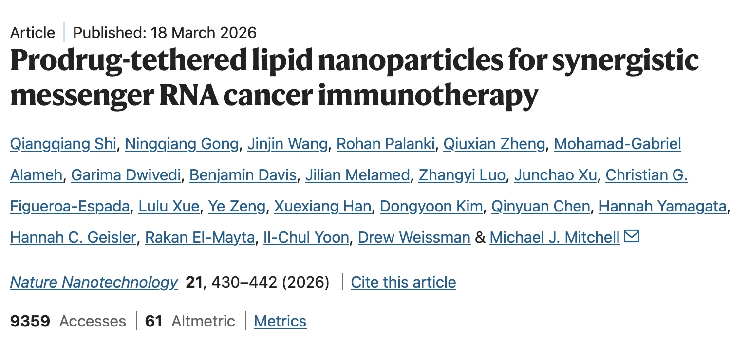 Prodrug-Tethered LNPs for Synergistic mRNA Cancer Immunotherapy - The Babak Lab 2 Prodrug-Tethered LNPs for Synergistic mRNA Cancer Immunotherapy - The Babak Lab