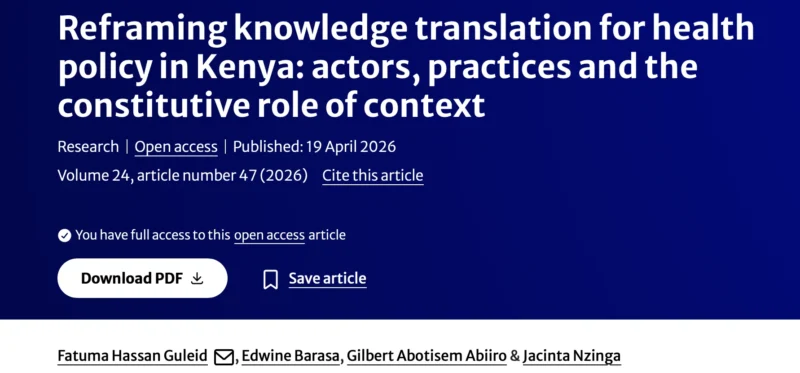 When Research Meets Politics: How Evidence Actually Shapes Health Policy in Kenya - Global Health Otherwise