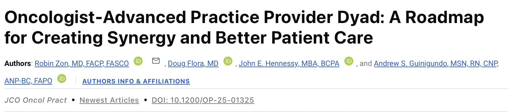 Robin Zon: Honored to Collaborate With Great Leaders to Advance Team-Based Care
