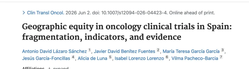 Vilma Pacheco Barcia: Does Access to Clinical Trials Match Cancer Burden Across Different Regions? 2 Vilma Pacheco Barcia: Does Access to Clinical Trials Match Cancer Burden Across Different Regions?