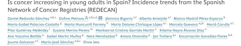 Nieves Martinez Lago: Is Cancer Increasing in Young Adults in Spain?