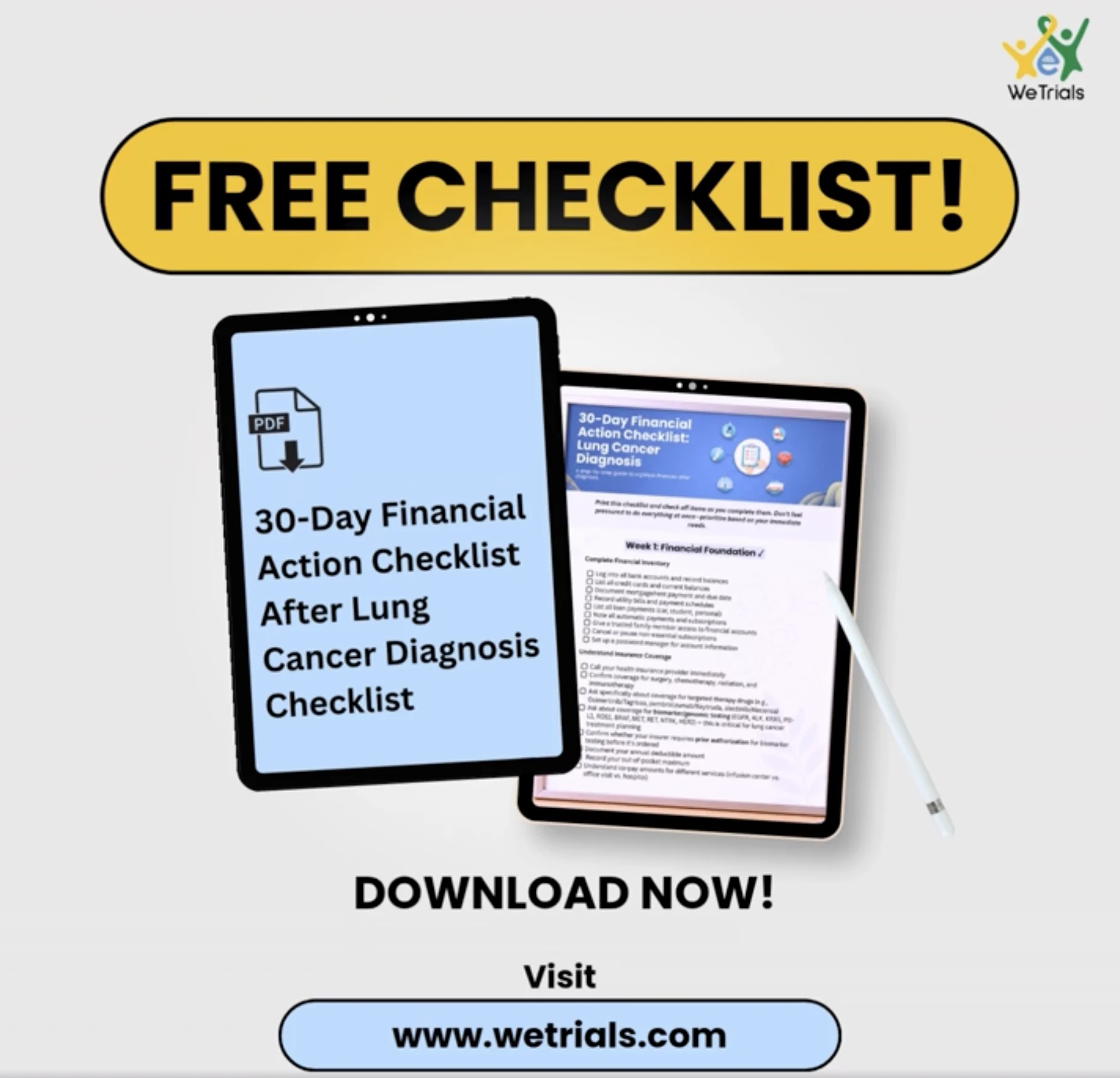 Free 30-Day Financial Action Checklist for Lung Cancer Patients and Caregivers - WeTrials 2 Free 30-Day Financial Action Checklist for Lung Cancer Patients and Caregivers - WeTrials