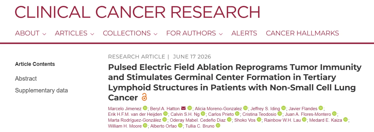 Tullia Bruno: Pulsed Electric Field Ablation Study is Now Published in Clinical Cancer Research 2 Tullia Bruno: Pulsed Electric Field Ablation Study is Now Published in Clinical Cancer Research