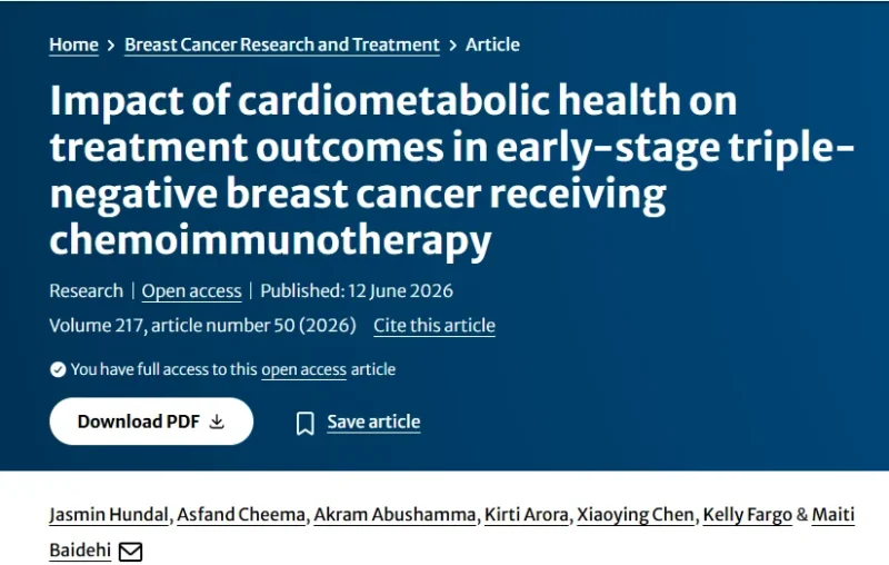 Jasmin Hundal: Cardiometabolic Health Linked to Outcomes in Early-Stage TNBC Treated With KEYNOTE-522 2 Jasmin Hundal: Cardiometabolic Health Linked to Outcomes in Early-Stage TNBC Treated With KEYNOTE-522