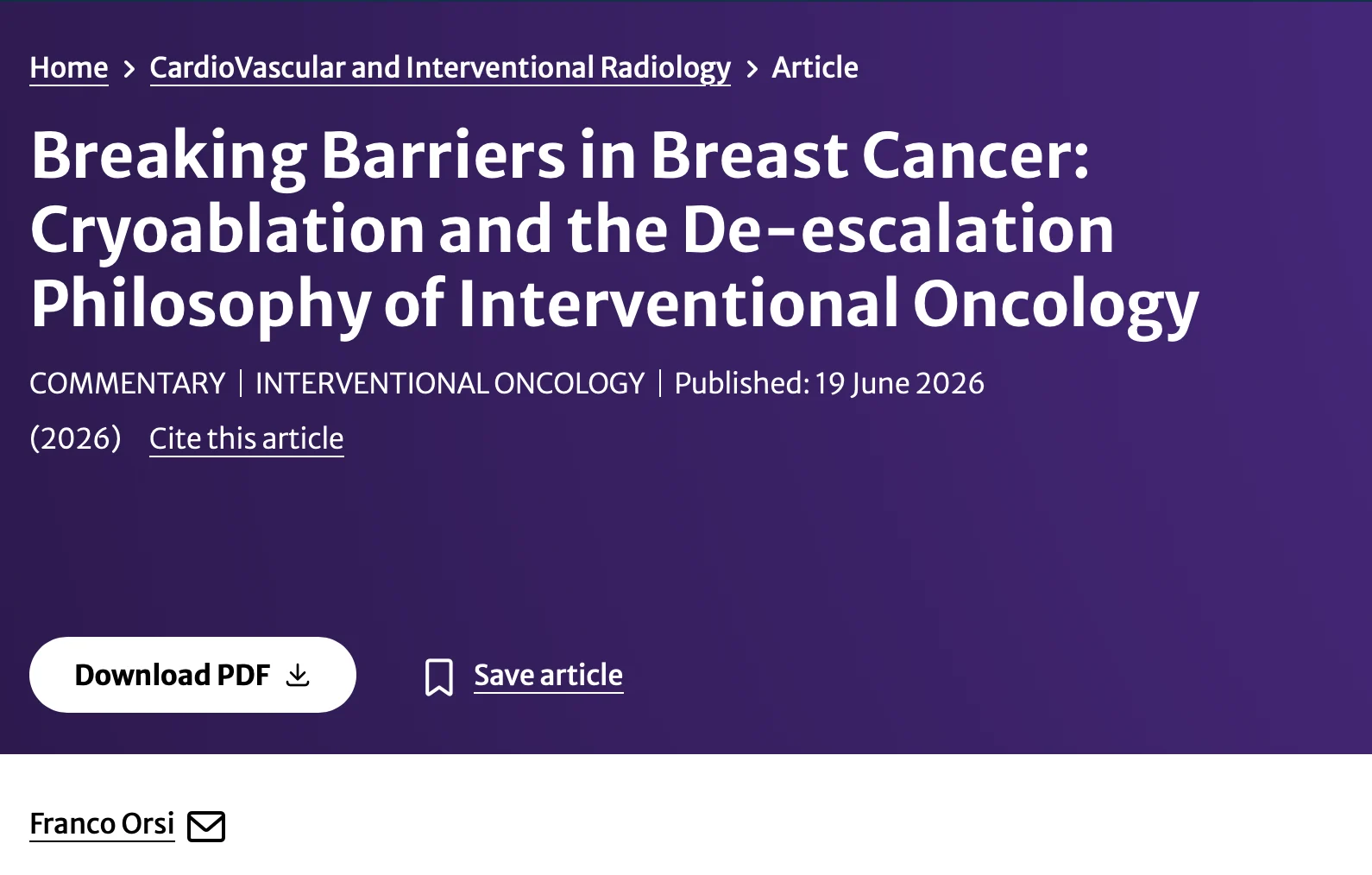 Orsi Franco: Can Less Be More in Breast Cancer Treatment?