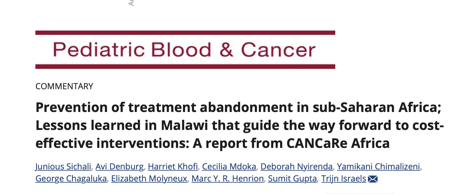 Lessons from Malawi to Prevent Treatment Abandonment in Sub-Saharan Africa - CANCaRe Africa 2 Lessons from Malawi to Prevent Treatment Abandonment in Sub-Saharan Africa - CANCaRe Africa