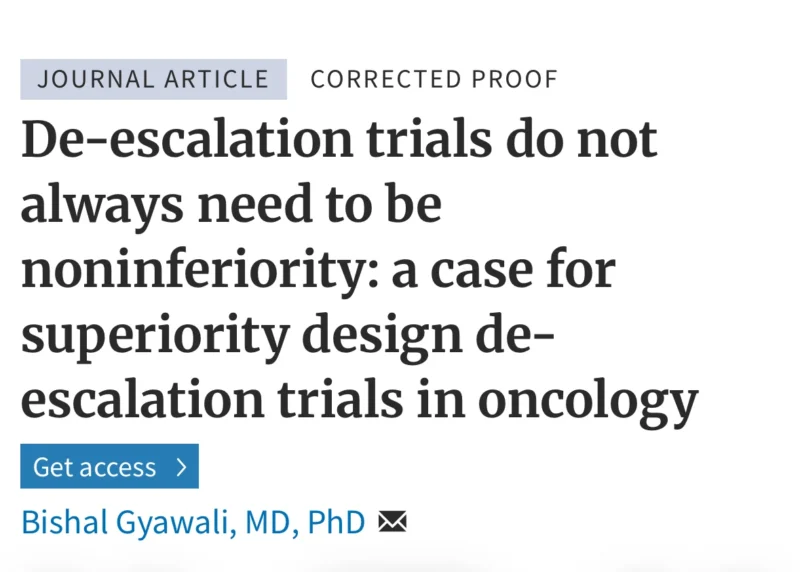 Bishal Gyawali: Deescalation Trials do Not Need to be Non Inferiority