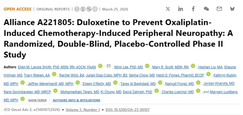 Narjust Florez: Duloxetine is Ineffective for Preventing Oxaliplatin-Induced Neuropathy 2 Narjust Florez