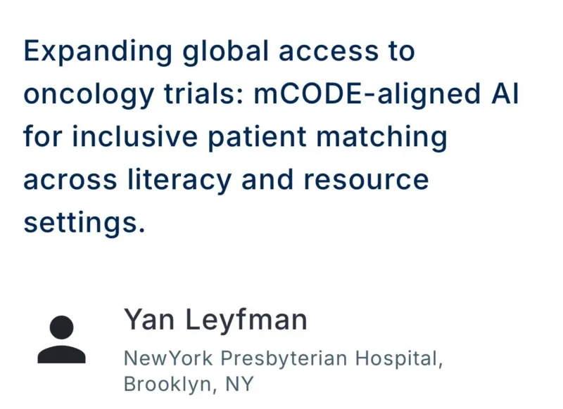 Adeena Musheer: ASCOBT26 Abstract 355 by Yan Leyfman, Ai Expands Trial Access Worldwide