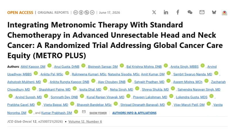 Akhil Kapoor: A Randomized Trial of Metronomic Therapy in Advanced Head and Neck Cancer 2 Akhil Kapoor