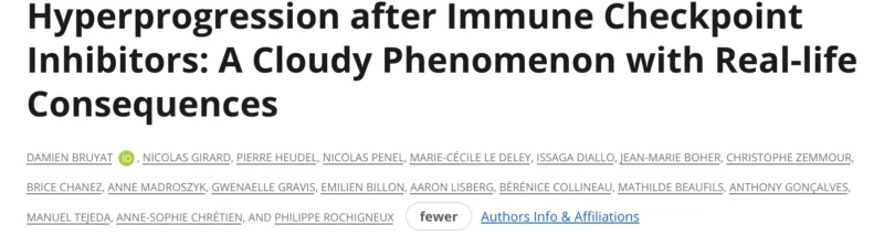 Pierre Heudel: Hyperprogression after Immune Checkpoint Inhibitors 2 Pierre Heudel