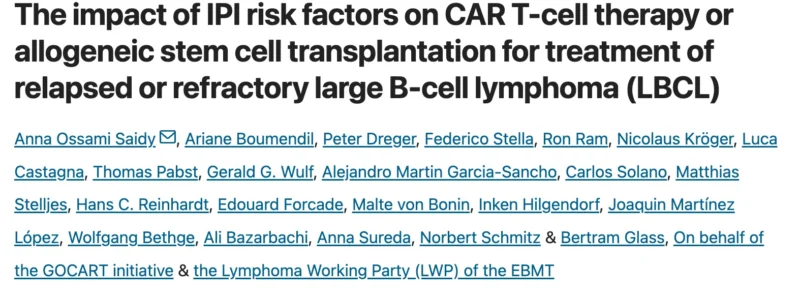 Prashant Mehta and Mostafa Faisal: Should We Consider Consolidative Allo in High IPI DLBCL Post CAR-T? 2 Prashant Mehta
