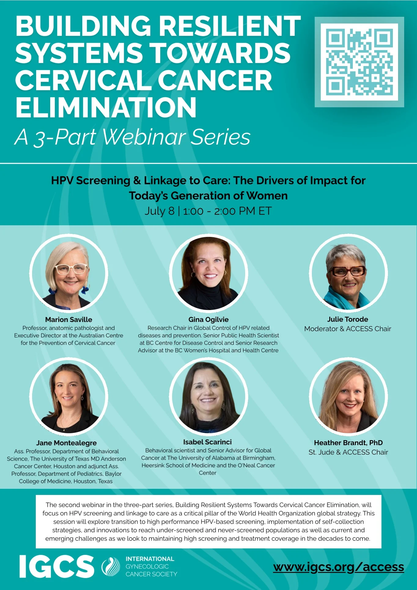 Julie S. Torode: Countdown to Part 2 of the IGCS ACCESS North America Webinar Series