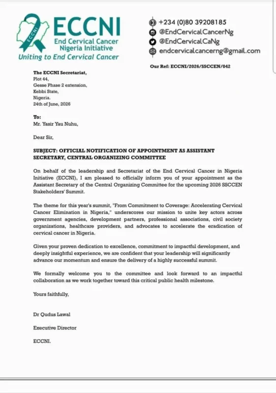 Yasir Ya'u Nuhu։ Accelerating Cervical Cancer Elimination in Nigeria 2 Yasir Ya'u Nuhu