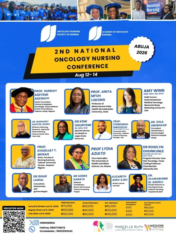Caroline Chukwu: Are You Ready for 2026 Oncology Nursing Society of Nigeria Conference? 2 Caroline Chukwu
