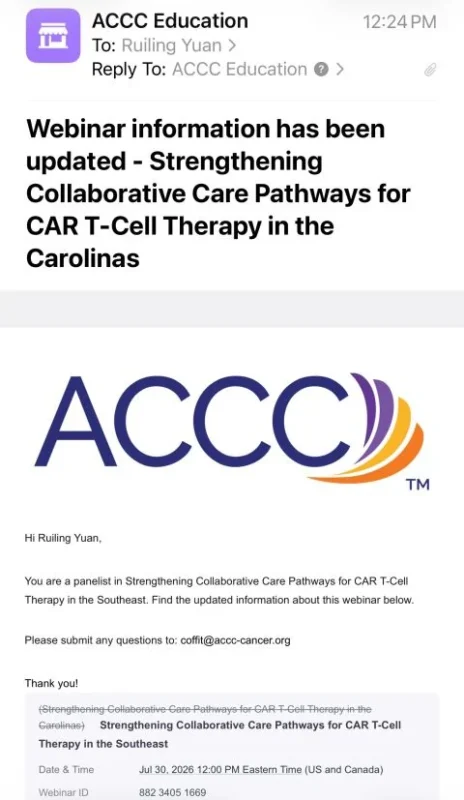 Ruiling Yuan: Honored to Serve as a Panelist for the Upcoming ACCC 2 Ruiling Yuan