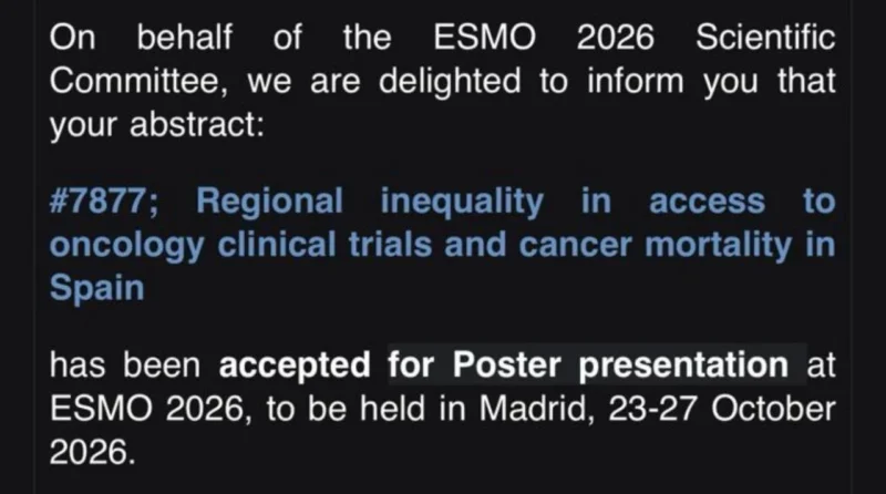 Antonio Lázaro Sánchez Shares ESMO 2026 Research on Cancer Clinical Trial Access 2 Antonio Lázaro Sánchez