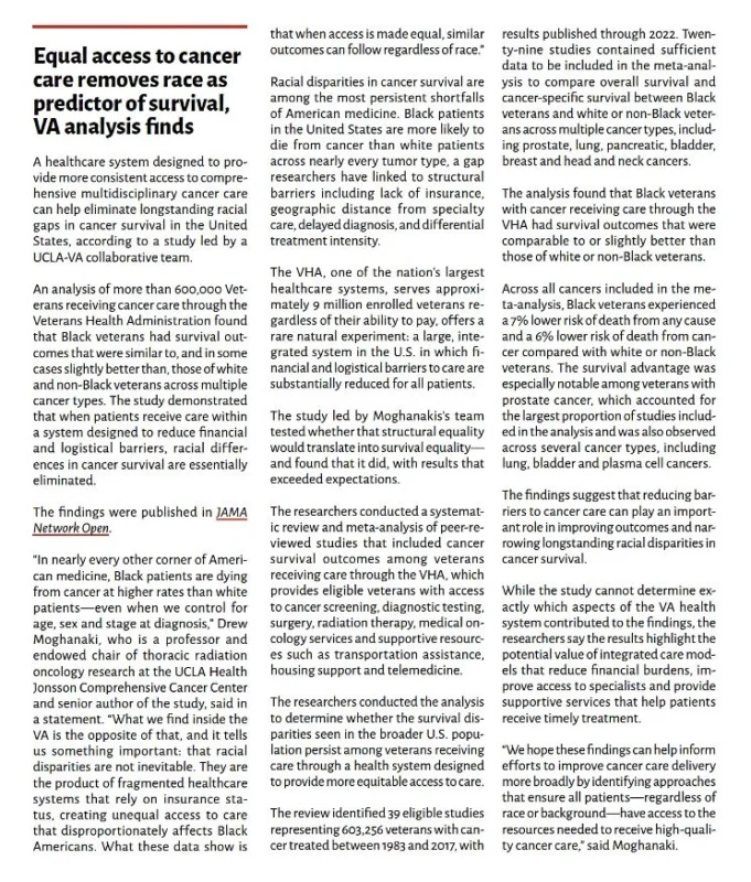 Drew Moghanaki: Exploring Cancer Survival and Equity Among Veterans Health Administration Patients 2 Drew Moghanaki