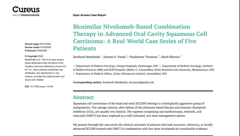Santhosh Reddy Meedimale Highlights India's First Published Biosimilar Nivolumab Case Series 2 Santhosh Reddy Meedimale