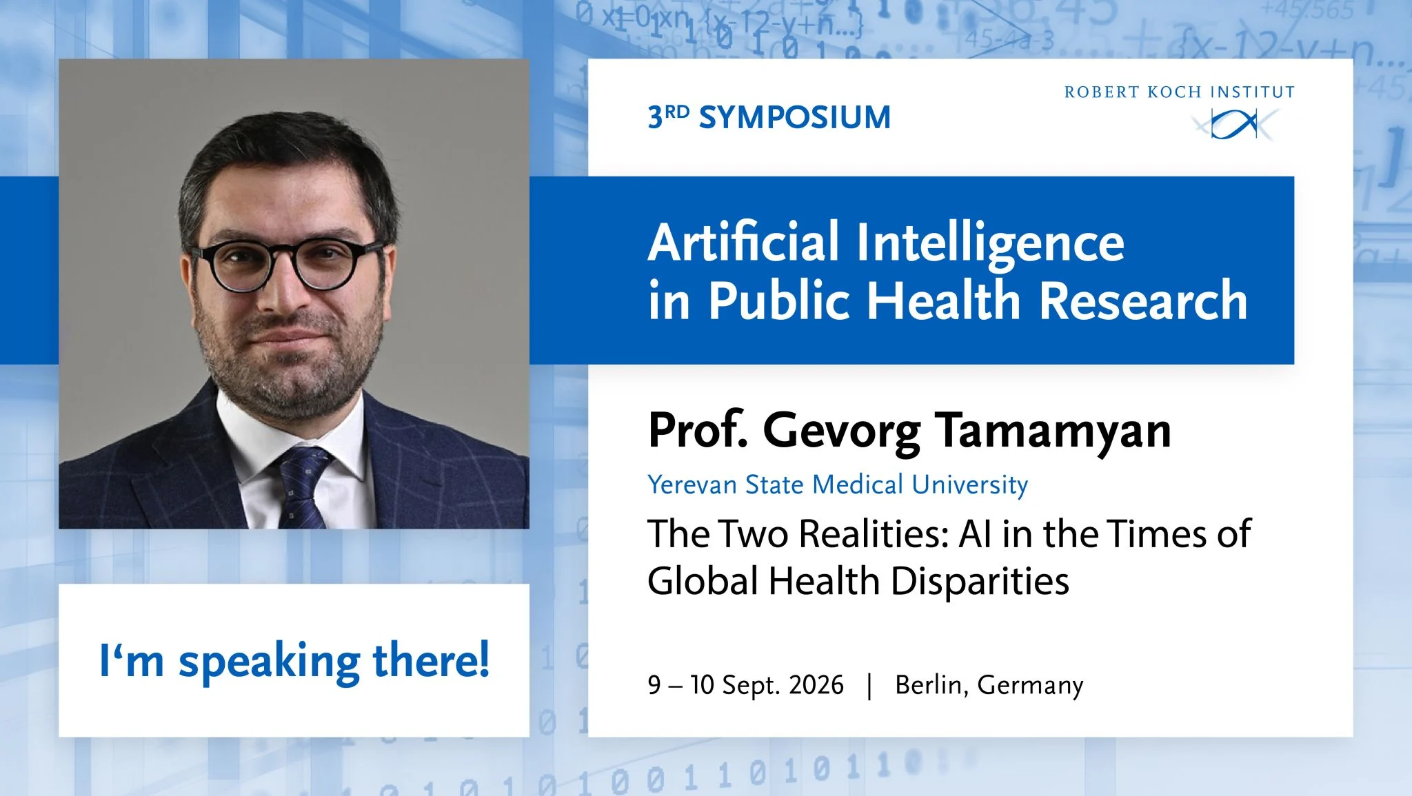 Gevorg Tamamyan: Excited to Be Speaking at the 3rd 'Artificial Intelligence in Public Health Research' Symposium 2 Gevorg Tamamyan